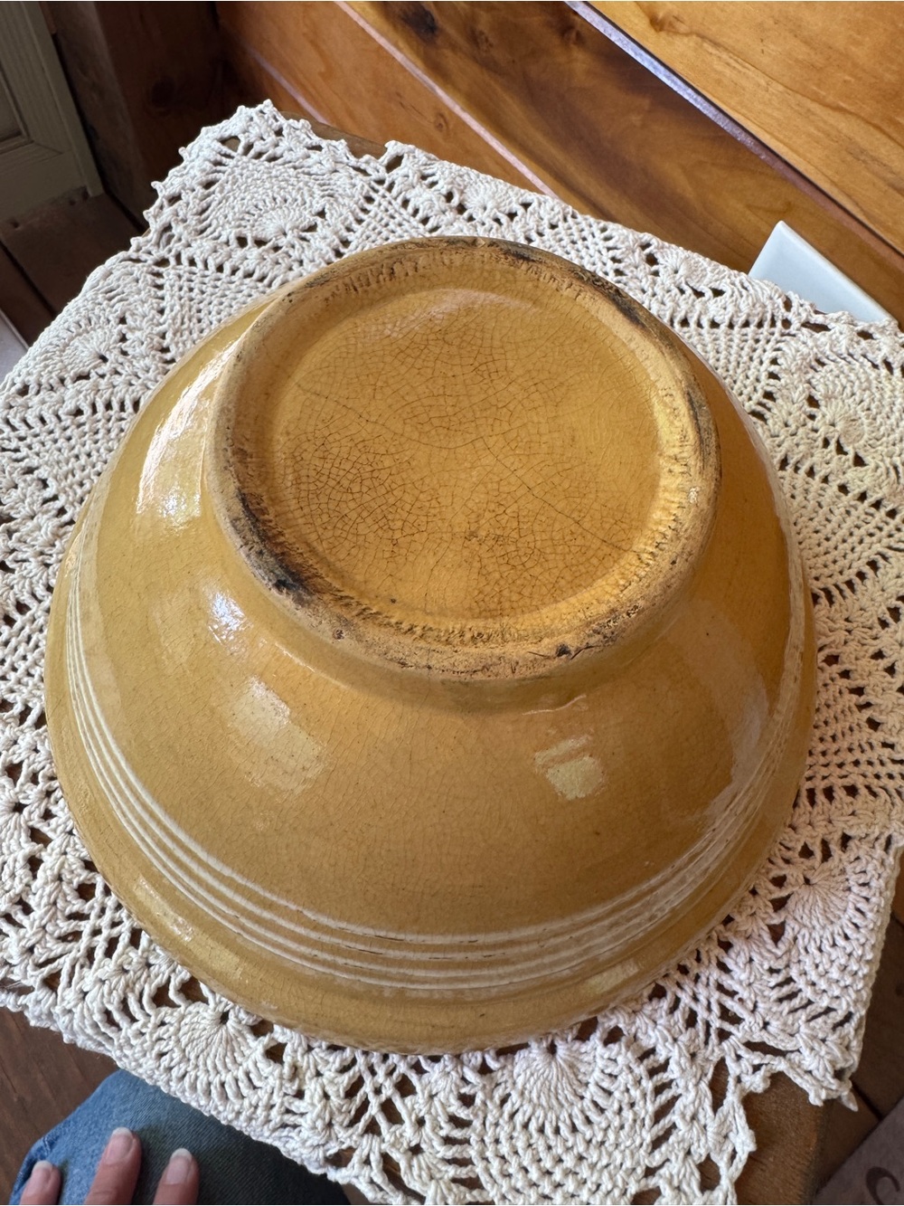 Vintage Yellow ware stoneware mixing bowl - Picture 5 of 7